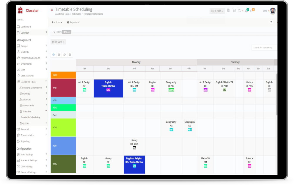 Classter School Timetable Software Classter All in one School 