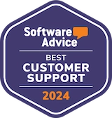 software advice best customer support 2024 badge