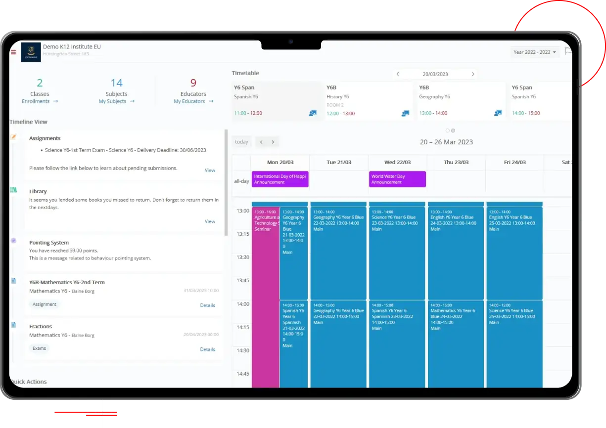 classter student portal mockup